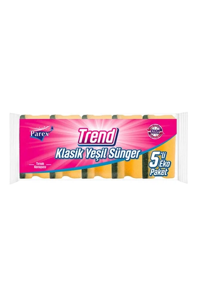 Parex Trend Klasik Oluklu 5'li Bulaşık Süngeri ürün görseli 1