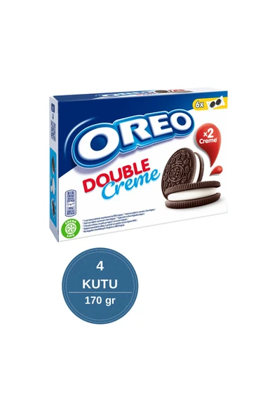 Oreo Bisküvi Duble Krema 170 gr 4’lü Paket ürün görseli 1