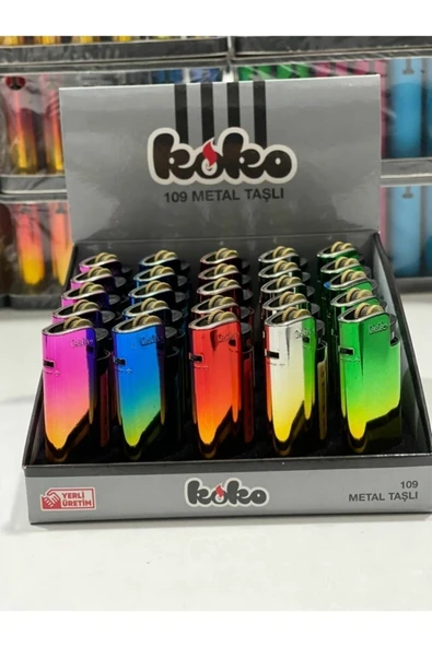 Koko 19 Taşlı Metal Yeniden Doldurulabilen Gazlı Çakmak 25 Adet. ürün görseli 1