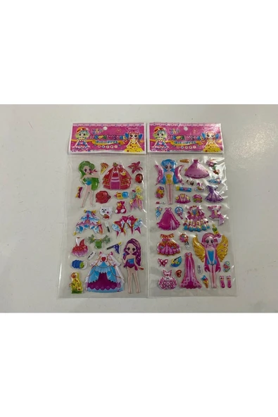 BONBON Giydirmeli 2'li Yeşil Saçlı Bebek Kabartmalı Sticker ürün görseli 1