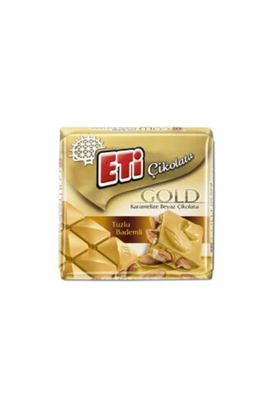 CIKOLATA Eti Çikolata Tuzlu Bademli Karamelize Beyaz Kare Çikolata 60 G ( 1 Adet ) ürün görseli 1