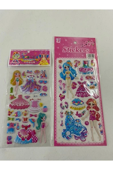 BONBON Giydirmeli 2'li Sarı Saçlı Bebek Kabartmalı Sticker ürün görseli 1