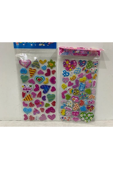 BONBON Kalpli Renkli 2'li Uzun Sticker Kabartmalı Mor New ürün görseli 1