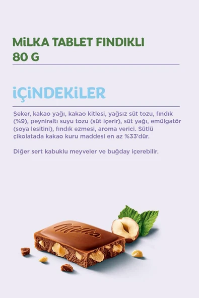 Milka Fındıklı Çikolata 80gr - 5 adet - Resim 7