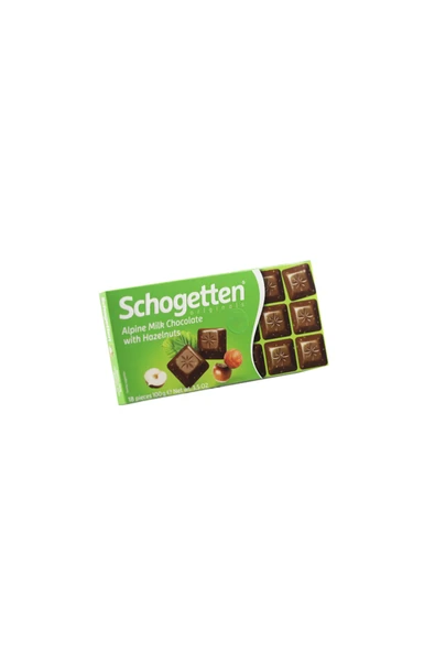 Schogetten Alpine Milk With Hazelnut Chocolatte 100 gr - Resim 2