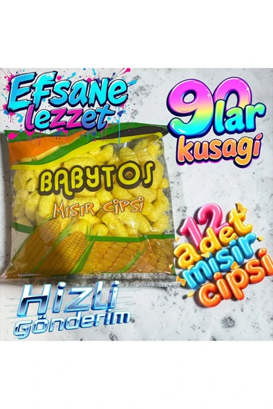 Babytoo Mısır Cips Dev Boyutta Nostaljik Efsane Tat 90lı Yıllar( 12 Adet) ürün görseli 1