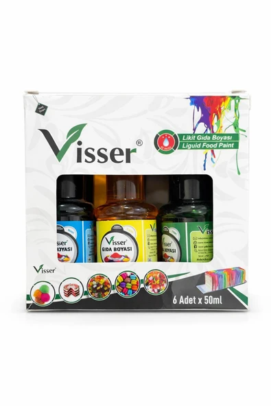 MyClean Renkli Likit Gıda Boyası Sıvı 50 ml 6 Adet Su Bazlı Likit Renkli Sıvı, Pasta Hamur Boyası ürün görseli 1