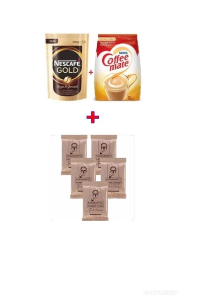 Nestle Nescafe Gold 200 Gr + Coffee Mate 500 Gr + 5 Paket Mehmet Efendi Kahve 100 gr ürün görseli 1