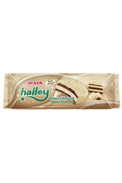 Ülker Halley Beyaz Çikolata Kaplamalı Sandviç Bisküvi 21g 6 * Adet ürün görseli 1