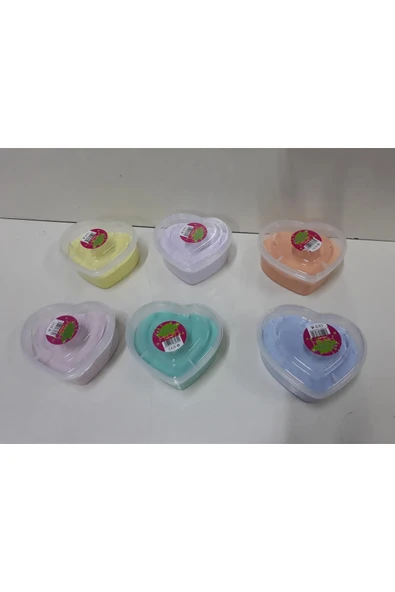 burak toys Pastel Renklı 4 Adet Büyük Kalplı Slıme - Oyun Hamuru ürün görseli 1