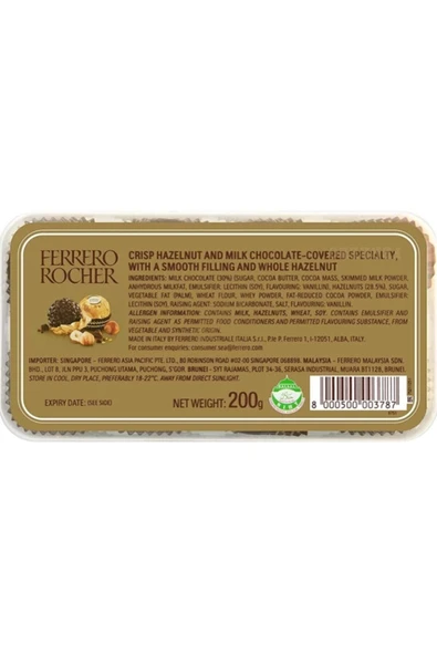 Ferrero Rocher 16'lı, 200 Gr ( Fındıklı Çokolat) - Resim 3