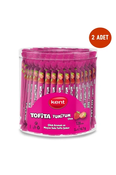 KENT Tofita Yumiyum Çilekli 120'li Kavanoz - 2 Adet ürün görseli 1