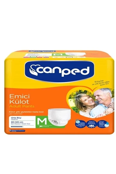 Canped Emici Külot Yetişkin Hasta Alt Bezi Küçük Boy (M) | 8 Adet ürün görseli 1