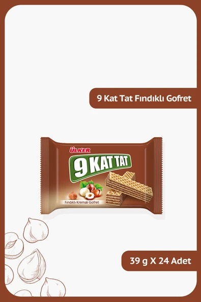 Ülker 9 KAT KAT - Fındıklı Gofret - 39 gram - 24 Adet ürün görseli 1