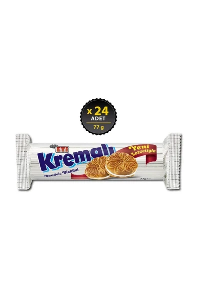 Eti ETİKremalı Bisküvi 77 g x 24 Adet ürün görseli 1