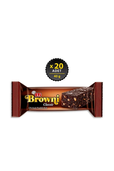 Eti Browni Classic Çikolatalı Fındıkli Kek 40 g x 20 Adet ürün görseli 1