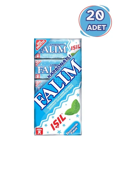 Falım 5'li Paket Işıl Karbonat ve Nane Aromalı Şekersiz Sakız 20 ADET ürün görseli 1