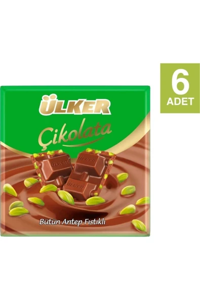 Ülker Çikolata Fıstıklı Kare 70 Gr X 6 Adet ürün görseli 1