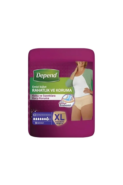 Depend EMİCİ KÜLOT BEZ EXTRA BÜYÜK BOY KADIN 9 LU 3 PAKET ürün görseli 1