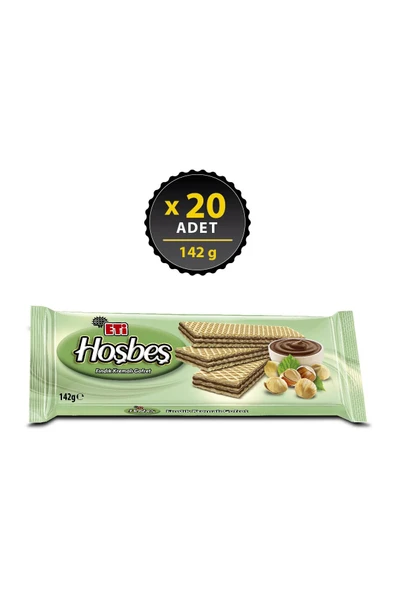 Eti Hoşbeş Fındık Kremalı Gofret 142 g x 20 Adet ürün görseli 1