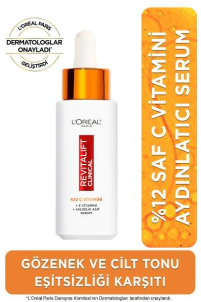 L'Oreal Paris Revitalift Clinical %12 Saf C Vitamini Aydınlatıcı, Ton Eşitleyici, Gözenek Karşıtı Serum 30 ml ürün görseli 1
