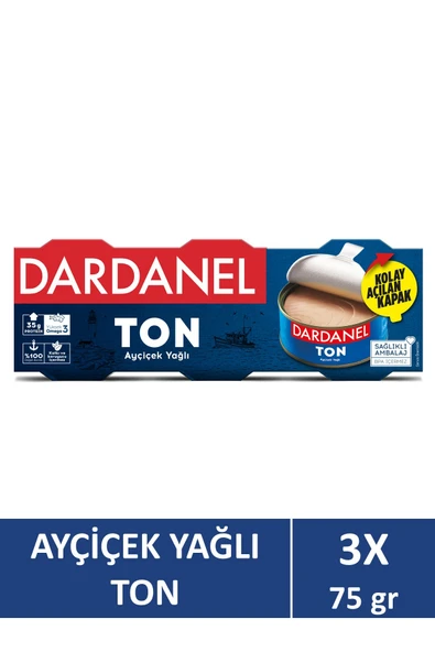 Dardanel Ayçiçek Yağlı Ton Balığı 3x75 gr ürün görseli 1