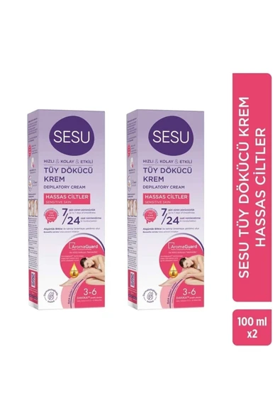 Sesu TÜY DÖKÜCÜ KREM 100 ML HASSAS CİLTLER 2 ADET ürün görseli 1