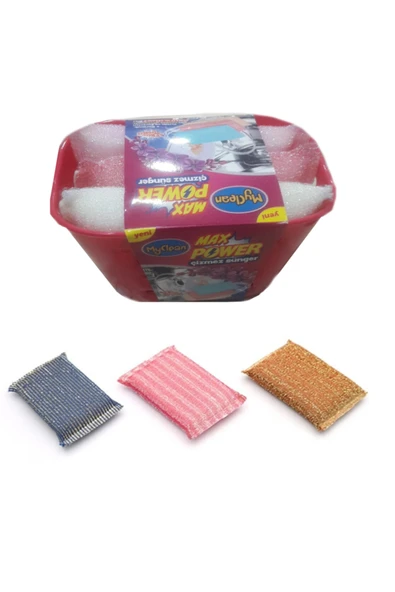 MyClean 3'lü Sihirli Sepetli Sünger Telli ürün görseli 1