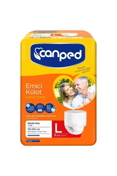 Canped Emici Külot 8 Adet // L Bel Ölçüsü : 110 - 150 Cm ürün görseli 1