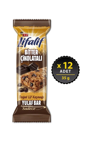Eti Lifalif Bitter Çikolatalı Yulaf Bar 35 g x 12 Adet ürün görseli 1