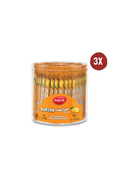 KENT Tofita Yumiyum Portakal 120'li Kavanoz - 3'lü Paket ürün görseli 1