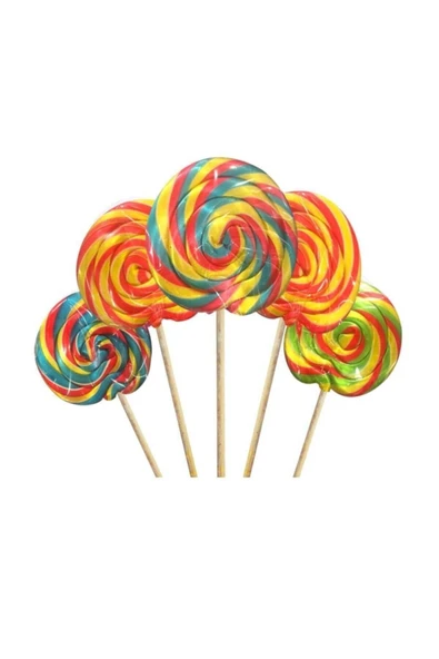 candy fox Çubuklu Lolipop Sosyete Şekeri Gökkuşağı 6 Adet ürün görseli 1
