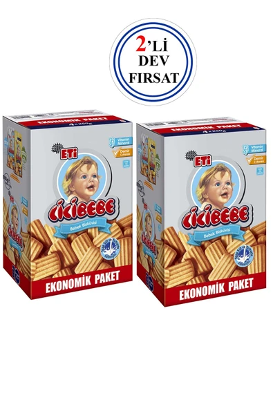 Eti Cici Bebe Bisküvisi Ekonomik Paket 2'li Dev Fırsat 100 gr ürün görseli 1