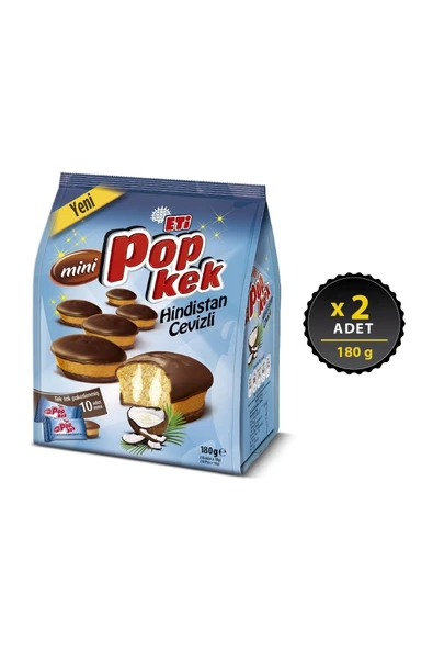 Eti Popkek Mini Hindistan Cevizli Kek 180 g x 2 Adet ürün görseli 1