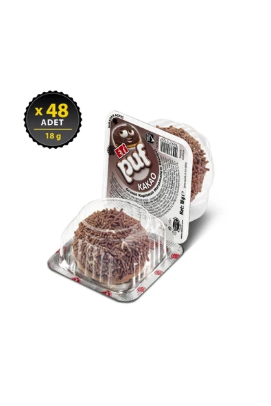 Eti Puf Kakaolu Bisküvi 18 g x 48 Adet ürün görseli 1