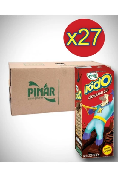 Pınar Kido Çikolatalı Süt 180 Ml X 27 Adet ürün görseli 1