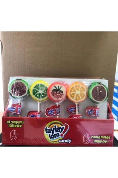 laylay lom Laylaylom Meyve Aromalı Lolipop Şeker 25 Gr 50li Stand. ürün görseli 1