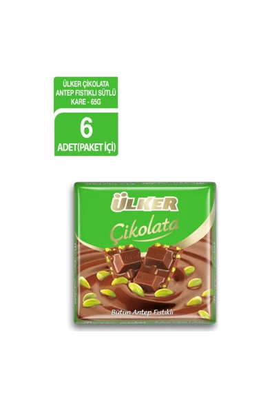 Ülker Antep Fıstıklı Bitter Kare 65 Gr X 6 Adet ürün görseli 1