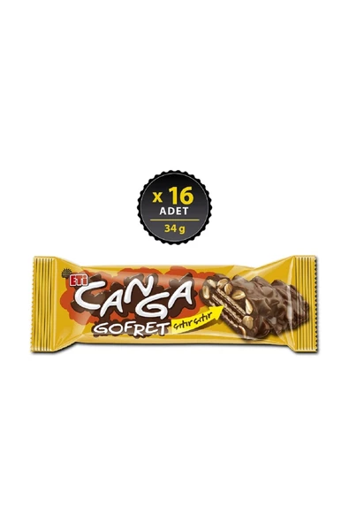 Eti Canga Çikolatalı Yer Fıstık Kaplı Gofret 34 g x 16 Adet ürün görseli 1