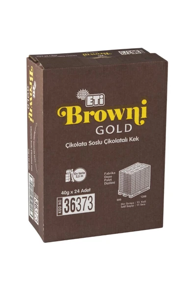 Eti Browni Gold Kakao Soslu Çikolatalı Kek 45 Gr (24 Adet) ürün görseli 1
