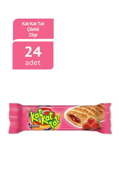 Ülker KAT KAT TAT Çilekli Kremalı Milföy - 28 gram - 24 Adet ürün görseli 1