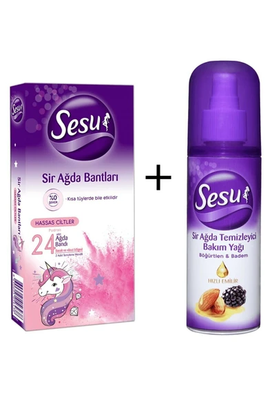 Sesu 42 ' Li Ağda Bandı + Ağda Sonra Temizleyici Bakım Yağı ürün görseli 1