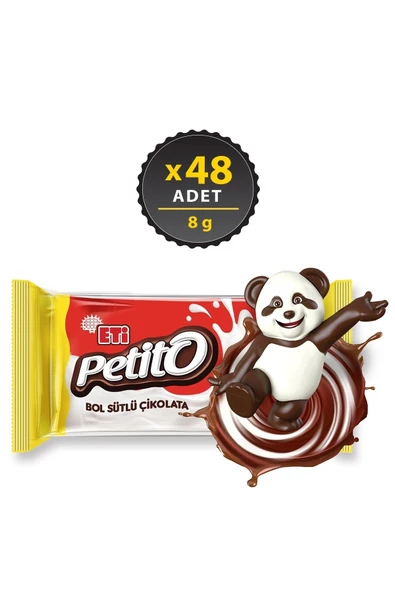 Eti Petito Bol Sütlü Çikolata 8 g x 48 Adet ürün görseli 1