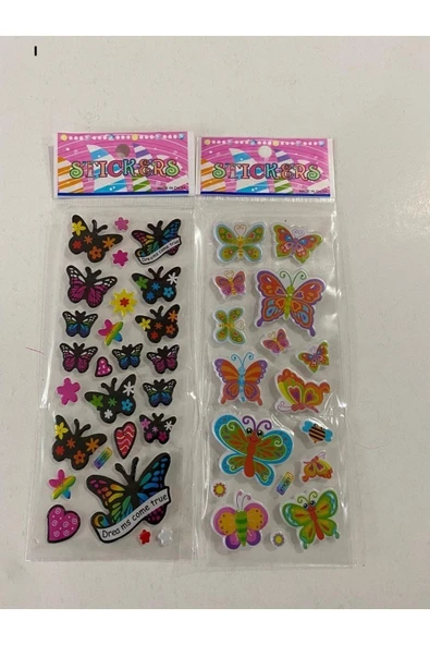 BONBON 2 Sayfa Kelebek Kabartmalı Lüks Sticker ürün görseli 1