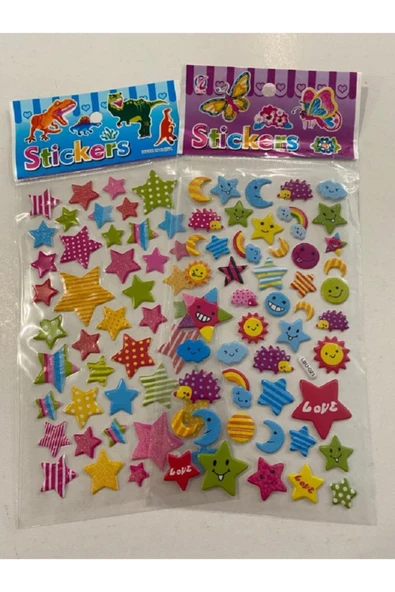 sticker Kabartmalı Fashion Lüks Yıldız Ve Emoji 2'li Set ürün görseli 1