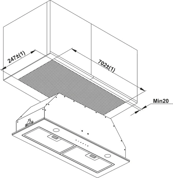 Hafele Box S Gömme Davlumbaz 72 cm - Resim 5