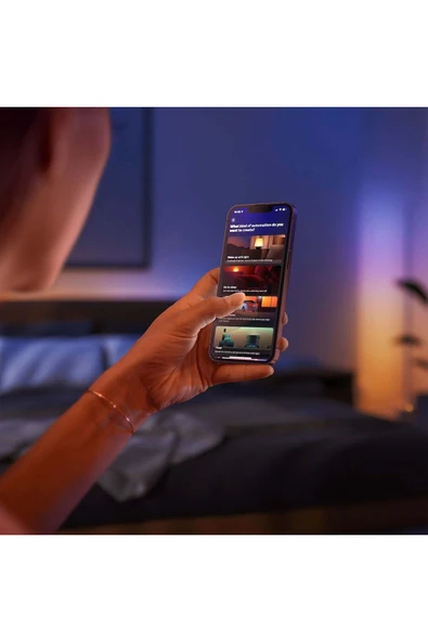 Philips Hue Gradient Signe Masa Lambası - Meşe - Resim 7