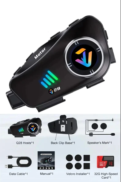 Kamera Kayıt Özellikli Motosiklet Kask Kulaklık PR28 32Gb Hafıza Kartı Hediyeli 1080P Wireless APP ürün görseli 1