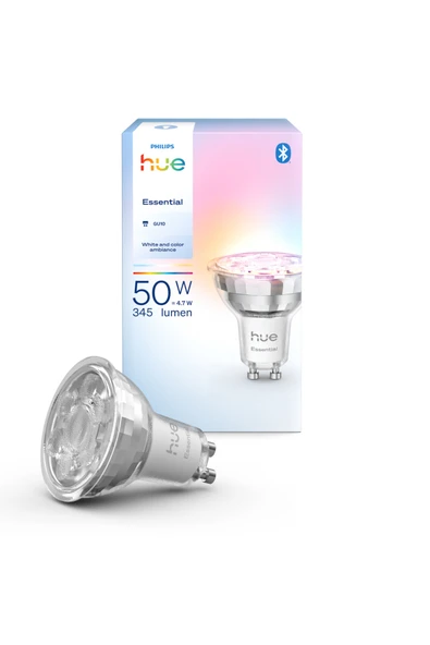 Philips Hue Essential 4.7W GU10 345 Lumen Renkli Akıllı Spot Ampul ürün görseli 1
