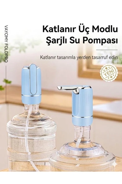 Vayomy SmartFold Katlanabilir Şarjlı Damacana Pompası - Akıllı Ölçülü Otomatik Dokunmatik Su Pompası (Yeni Nesil) ürün görseli 1